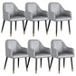 Glam Faux Leather Dining Chairs Metal Arm Dining Room Chairs Grey 6 Piece Set Clearhalo 'Dining Chairs' 'Dining Tables & Seating' 'dining_chair' 'furn' 'furn_dining_chair' 'Furniture' 'Kitchen & Dining Furniture' 6267190