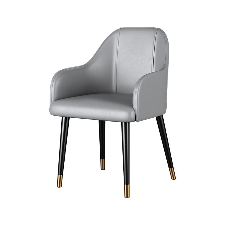 Glam Faux Leather Dining Chairs Metal Arm Dining Room Chairs Clearhalo 'Dining Chairs' 'Dining Tables & Seating' 'dining_chair' 'furn' 'furn_dining_chair' 'Furniture' 'Kitchen & Dining Furniture' 6267193