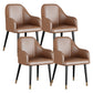 Glam Faux Leather Dining Chairs Metal Arm Dining Room Chairs Brown 4 Piece Set Clearhalo 'Dining Chairs' 'Dining Tables & Seating' 'dining_chair' 'furn' 'furn_dining_chair' 'Furniture' 'Kitchen & Dining Furniture' 6267198