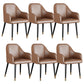 Glam Faux Leather Dining Chairs Metal Arm Dining Room Chairs Brown 6 Piece Set Clearhalo 'Dining Chairs' 'Dining Tables & Seating' 'dining_chair' 'furn' 'furn_dining_chair' 'Furniture' 'Kitchen & Dining Furniture' 6267199