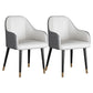 Glam Faux Leather Dining Chairs Metal Arm Dining Room Chairs Off-White 2 Piece Set Clearhalo 'Dining Chairs' 'Dining Tables & Seating' 'dining_chair' 'furn' 'furn_dining_chair' 'Furniture' 'Kitchen & Dining Furniture' 6267201
