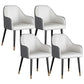 Glam Faux Leather Dining Chairs Metal Arm Dining Room Chairs Off-White 4 Piece Set Clearhalo 'Dining Chairs' 'Dining Tables & Seating' 'dining_chair' 'furn' 'furn_dining_chair' 'Furniture' 'Kitchen & Dining Furniture' 6267202