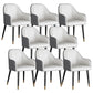Glam Faux Leather Dining Chairs Metal Arm Dining Room Chairs Off-White 8 Piece Set Clearhalo 'Dining Chairs' 'Dining Tables & Seating' 'dining_chair' 'furn' 'furn_dining_chair' 'Furniture' 'Kitchen & Dining Furniture' 6267204