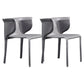 Contemporary Metal Dining Room Chairs Arm Leather Dining Chairs for Home Use Dark Gray 2 Piece Set Clearhalo 'Dining Chairs' 'Dining Tables & Seating' 'dining_chair' 'furn' 'furn_dining_chair' 'Furniture' 'Kitchen & Dining Furniture' 6267213