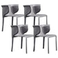 Contemporary Metal Dining Room Chairs Arm Leather Dining Chairs for Home Use Dark Gray 4 Piece Set Clearhalo 'Dining Chairs' 'Dining Tables & Seating' 'dining_chair' 'furn' 'furn_dining_chair' 'Furniture' 'Kitchen & Dining Furniture' 6267214