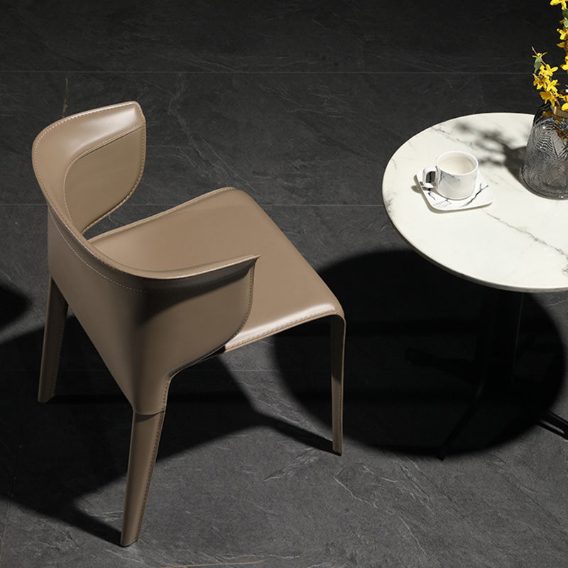 Contemporary Metal Dining Room Chairs Arm Leather Dining Chairs for Home Use Clearhalo 'Dining Chairs' 'Dining Tables & Seating' 'dining_chair' 'furn' 'furn_dining_chair' 'Furniture' 'Kitchen & Dining Furniture' 6267216