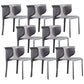 Contemporary Metal Dining Room Chairs Arm Leather Dining Chairs for Home Use Dark Gray 8 Piece Set Clearhalo 'Dining Chairs' 'Dining Tables & Seating' 'dining_chair' 'furn' 'furn_dining_chair' 'Furniture' 'Kitchen & Dining Furniture' 6267218