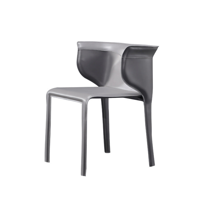 Contemporary Metal Dining Room Chairs Arm Leather Dining Chairs for Home Use Clearhalo 'Dining Chairs' 'Dining Tables & Seating' 'dining_chair' 'furn' 'furn_dining_chair' 'Furniture' 'Kitchen & Dining Furniture' 6267219