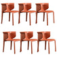 Contemporary Metal Dining Room Chairs Arm Leather Dining Chairs for Home Use Brown 6 Piece Set Clearhalo 'Dining Chairs' 'Dining Tables & Seating' 'dining_chair' 'furn' 'furn_dining_chair' 'Furniture' 'Kitchen & Dining Furniture' 6267227