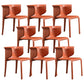 Contemporary Metal Dining Room Chairs Arm Leather Dining Chairs for Home Use Brown 8 Piece Set Clearhalo 'Dining Chairs' 'Dining Tables & Seating' 'dining_chair' 'furn' 'furn_dining_chair' 'Furniture' 'Kitchen & Dining Furniture' 6267228