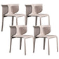 Contemporary Metal Dining Room Chairs Arm Leather Dining Chairs for Home Use Khaki 4 Piece Set Clearhalo 'Dining Chairs' 'Dining Tables & Seating' 'dining_chair' 'furn' 'furn_dining_chair' 'Furniture' 'Kitchen & Dining Furniture' 6267231
