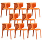 Contemporary Metal Dining Room Chairs Arm Leather Dining Chairs for Home Use Orange 8 Piece Set Clearhalo 'Dining Chairs' 'Dining Tables & Seating' 'dining_chair' 'furn' 'furn_dining_chair' 'Furniture' 'Kitchen & Dining Furniture' 6267238