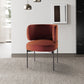Modern Style Velvet Side Chair Arm Metal Side Chair for Home Use Orange Red 1 Piece Clearhalo 'Dining Chairs' 'Dining Tables & Seating' 'dining_chair' 'furn' 'furn_dining_chair' 'Furniture' 'Kitchen & Dining Furniture' 6267240
