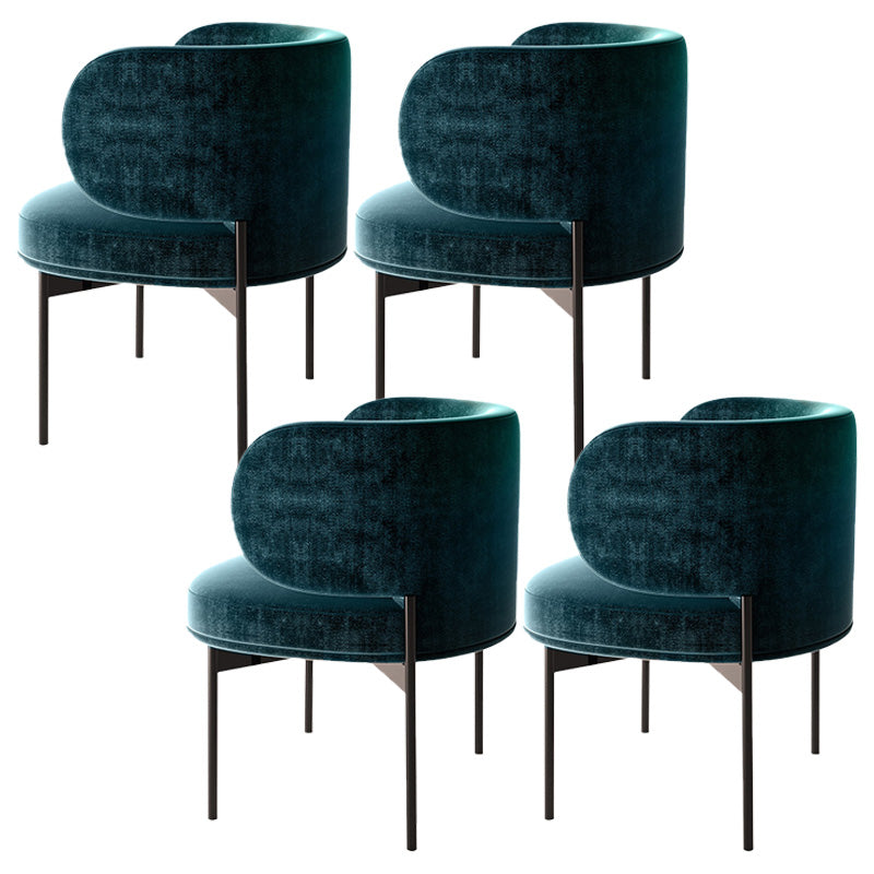 Modern Style Velvet Side Chair Arm Metal Side Chair for Home Use Green 4 Piece Set Clearhalo 'Dining Chairs' 'Dining Tables & Seating' 'dining_chair' 'furn' 'furn_dining_chair' 'Furniture' 'Kitchen & Dining Furniture' 6267250