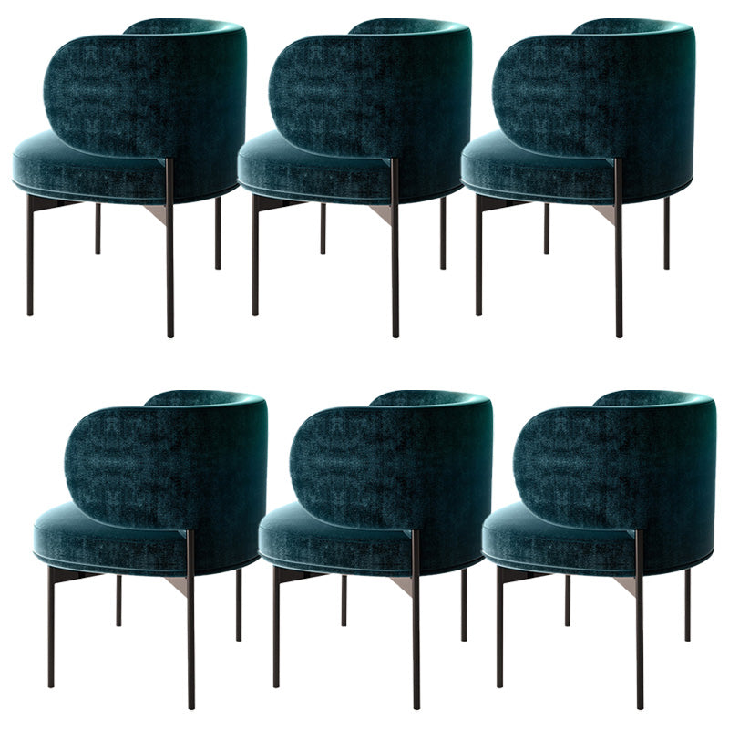 Modern Style Velvet Side Chair Arm Metal Side Chair for Home Use Green 6 Piece Set Clearhalo 'Dining Chairs' 'Dining Tables & Seating' 'dining_chair' 'furn' 'furn_dining_chair' 'Furniture' 'Kitchen & Dining Furniture' 6267253
