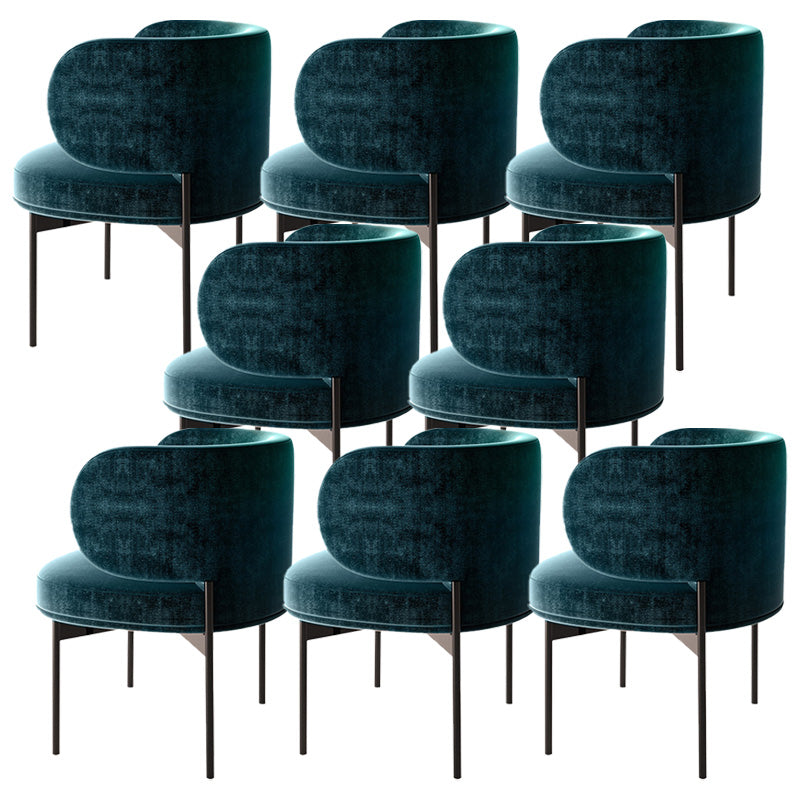 Modern Style Velvet Side Chair Arm Metal Side Chair for Home Use Green 8 Piece Set Clearhalo 'Dining Chairs' 'Dining Tables & Seating' 'dining_chair' 'furn' 'furn_dining_chair' 'Furniture' 'Kitchen & Dining Furniture' 6267254