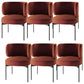 Modern Style Velvet Side Chair Arm Metal Side Chair for Home Use Orange Red 6 Piece Set Clearhalo 'Dining Chairs' 'Dining Tables & Seating' 'dining_chair' 'furn' 'furn_dining_chair' 'Furniture' 'Kitchen & Dining Furniture' 6267260