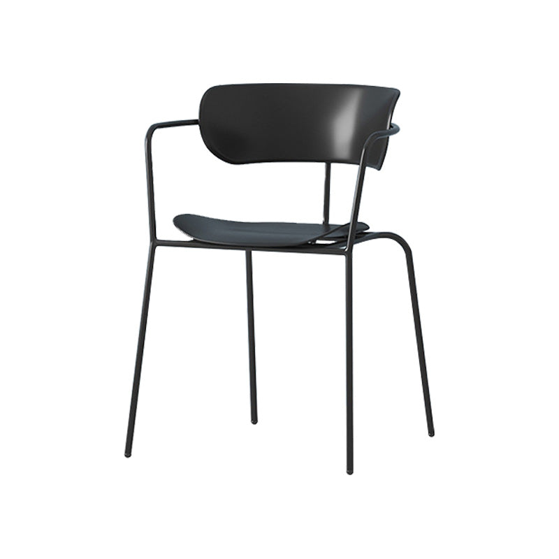 Zeitgenössischer Metall Esszimmerstuhl Arm Open Rücken Essneitenstuhl für Esszimmer