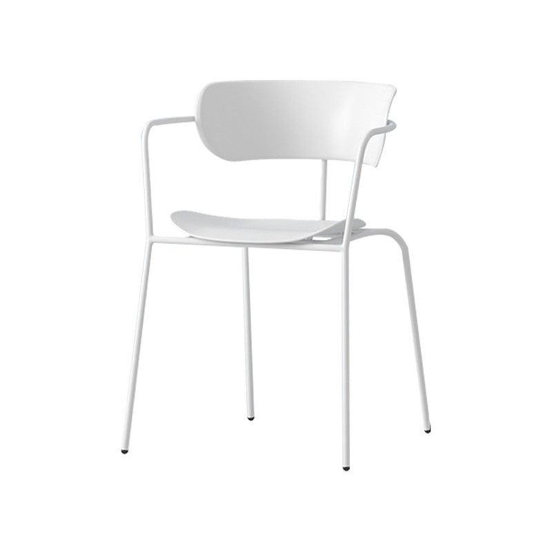 Zeitgenössischer Metall Esszimmerstuhl Arm Open Rücken Essneitenstuhl für Esszimmer