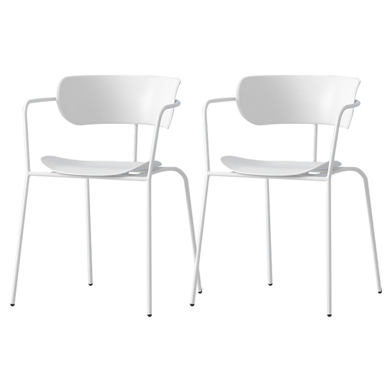 Zeitgenössischer Metall Esszimmerstuhl Arm Open Rücken Essneitenstuhl für Esszimmer