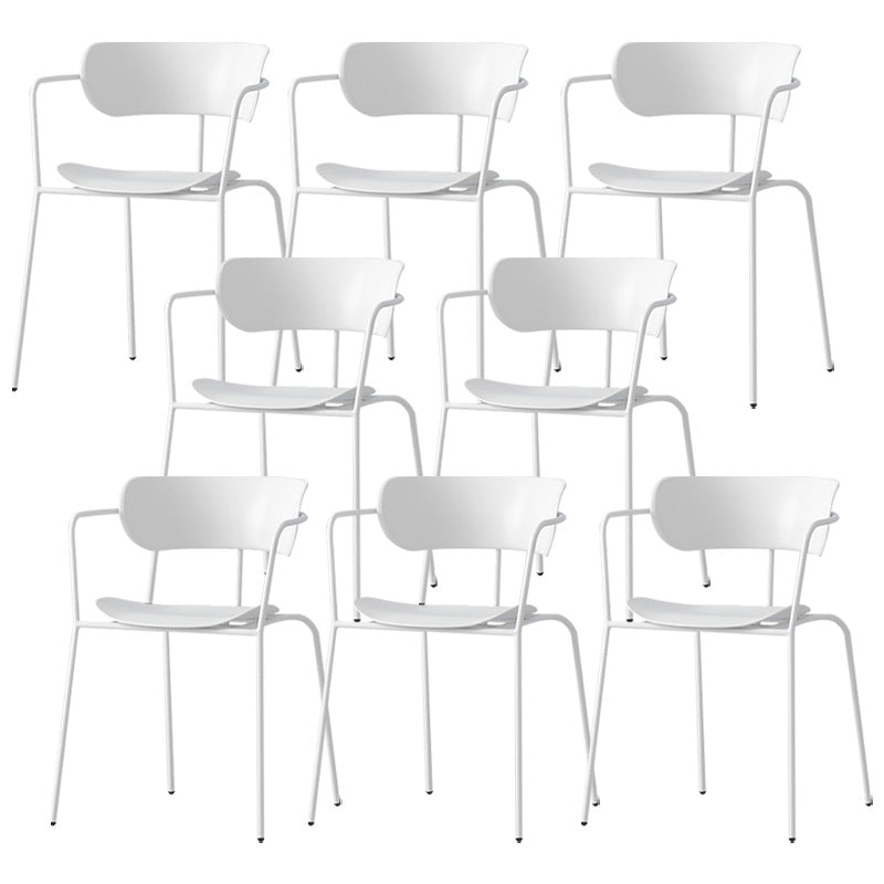 Zeitgenössischer Metall Esszimmerstuhl Arm Open Rücken Essneitenstuhl für Esszimmer