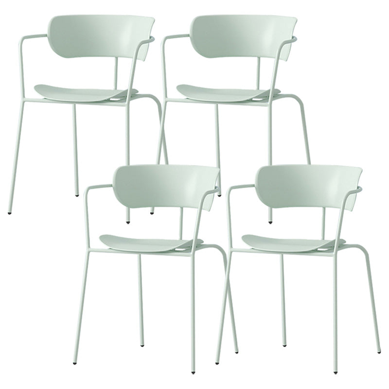 Zeitgenössischer Metall Esszimmerstuhl Arm Open Rücken Essneitenstuhl für Esszimmer