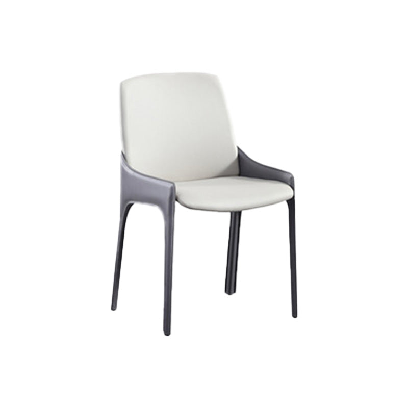 Eigentijdse metalen eetkamer stoel stoel faux lederen zijstoel voor eetkamer