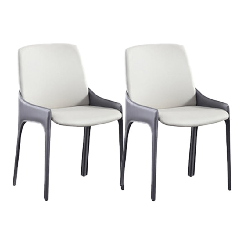 Eigentijdse metalen eetkamer stoel stoel faux lederen zijstoel voor eetkamer