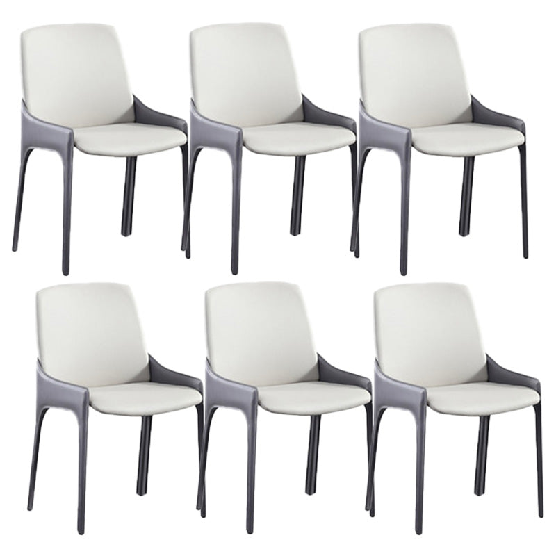 Eigentijdse metalen eetkamer stoel stoel faux lederen zijstoel voor eetkamer