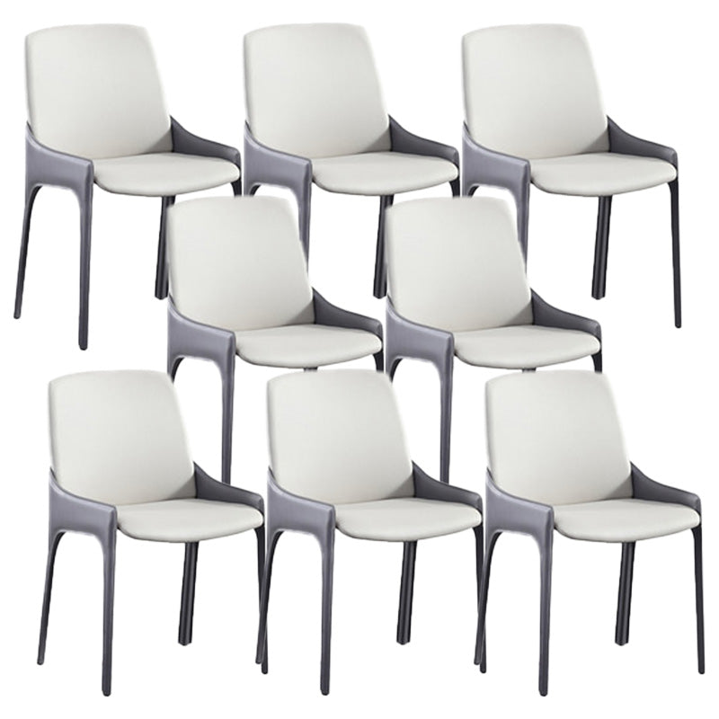 Eigentijdse metalen eetkamer stoel stoel faux lederen zijstoel voor eetkamer