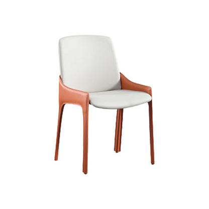 Eigentijdse metalen eetkamer stoel stoel faux lederen zijstoel voor eetkamer