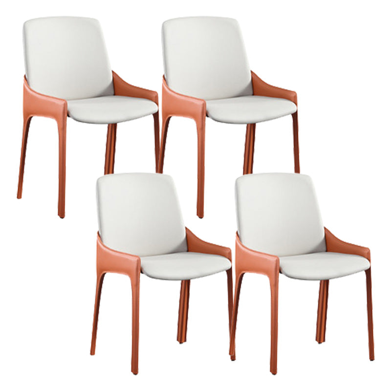 Eigentijdse metalen eetkamer stoel stoel faux lederen zijstoel voor eetkamer