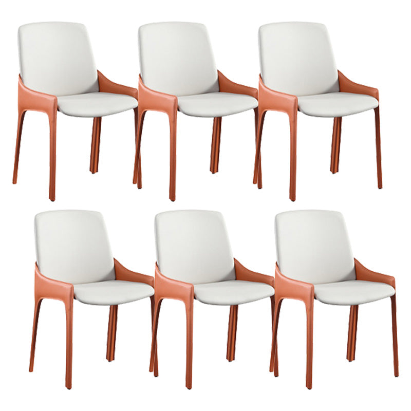 Eigentijdse metalen eetkamer stoel stoel faux lederen zijstoel voor eetkamer