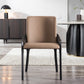 Eigentijdse metalen eetkamer stoel stoel faux lederen zijstoel voor eetkamer