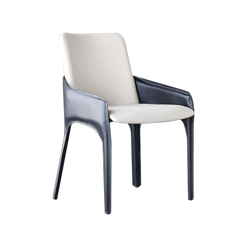 Eigentijdse metalen eetkamer stoel stoel faux lederen zijstoel voor eetkamer