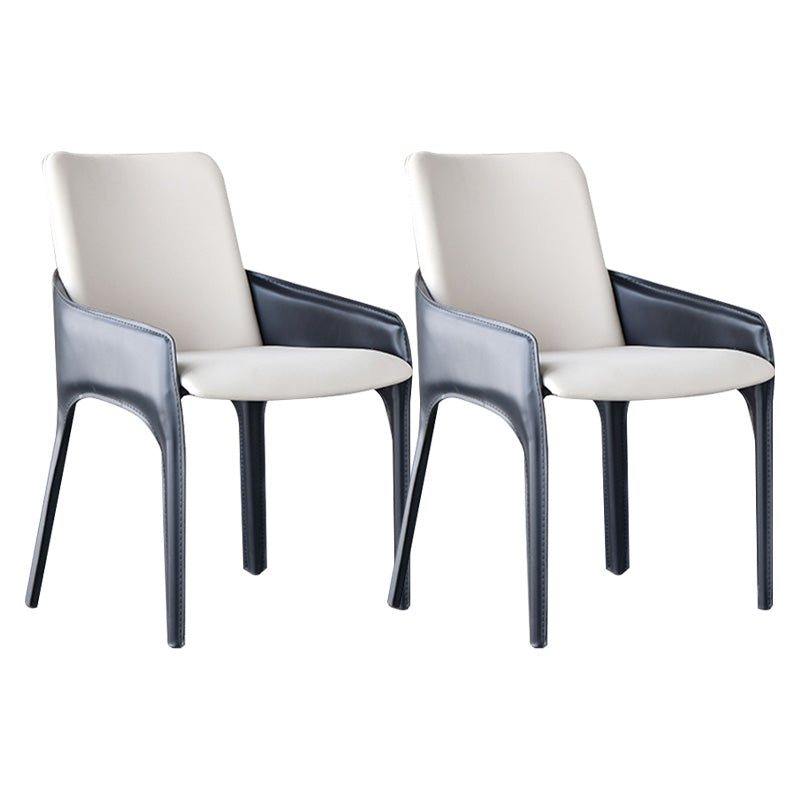 Eigentijdse metalen eetkamer stoel stoel faux lederen zijstoel voor eetkamer