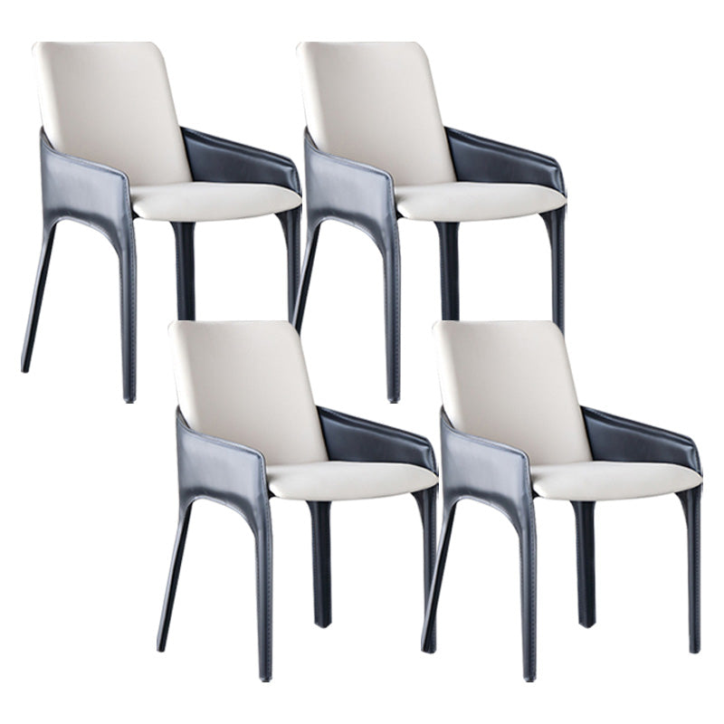 Eigentijdse metalen eetkamer stoel stoel faux lederen zijstoel voor eetkamer