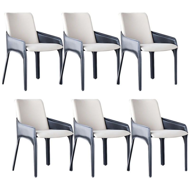 Eigentijdse metalen eetkamer stoel stoel faux lederen zijstoel voor eetkamer