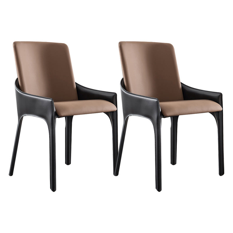 Eigentijdse metalen eetkamer stoel stoel faux lederen zijstoel voor eetkamer