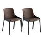 Eigentijdse metalen eetkamer stoel stoel faux lederen zijstoel voor eetkamer