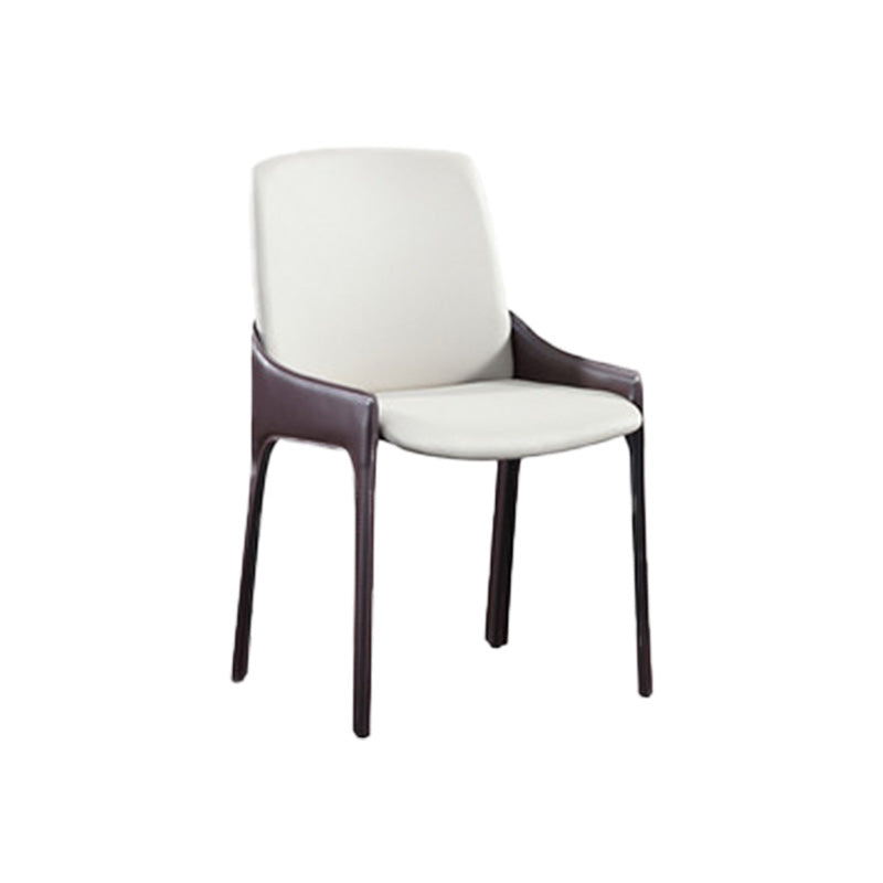 Eigentijdse metalen eetkamer stoel stoel faux lederen zijstoel voor eetkamer