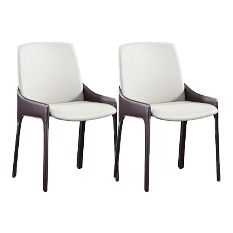 Eigentijdse metalen eetkamer stoel stoel faux lederen zijstoel voor eetkamer