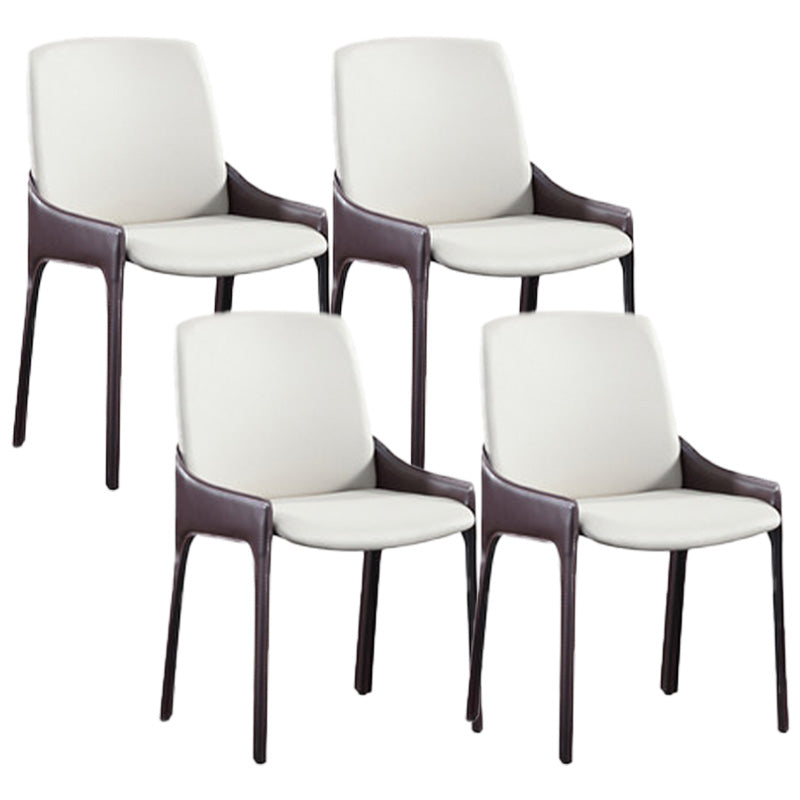 Eigentijdse metalen eetkamer stoel stoel faux lederen zijstoel voor eetkamer