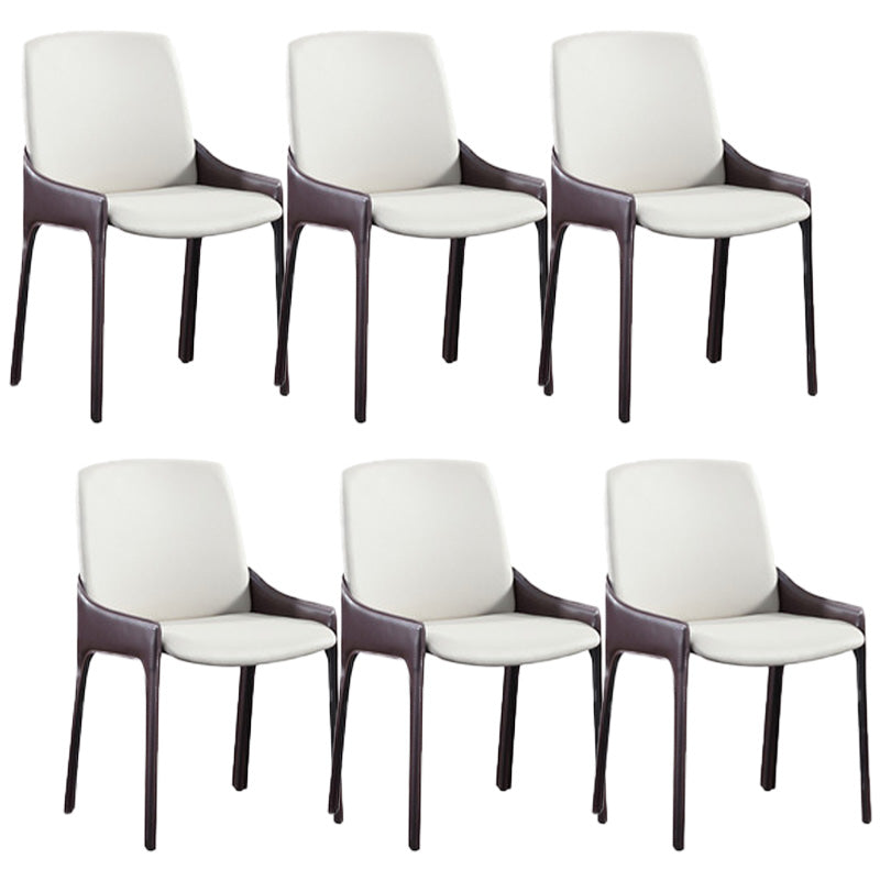 Eigentijdse metalen eetkamer stoel stoel faux lederen zijstoel voor eetkamer