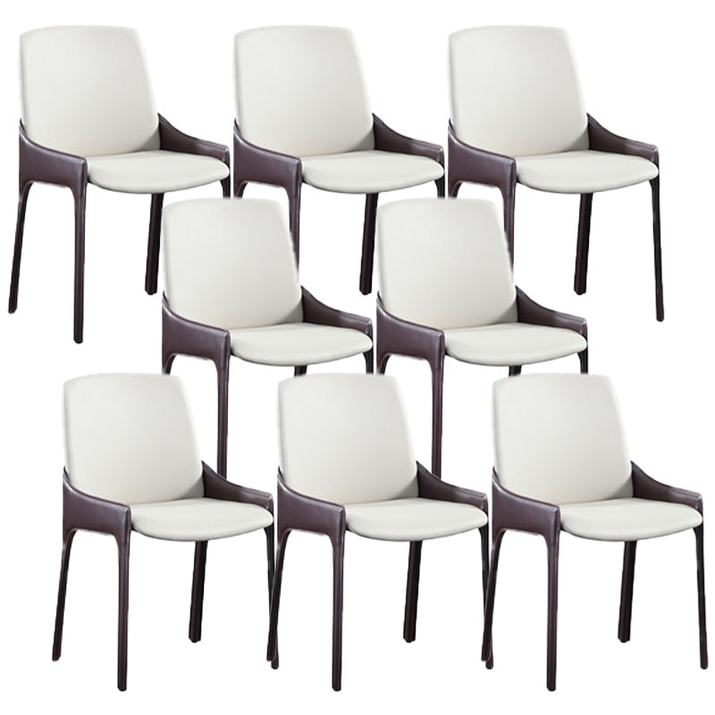 Eigentijdse metalen eetkamer stoel stoel faux lederen zijstoel voor eetkamer