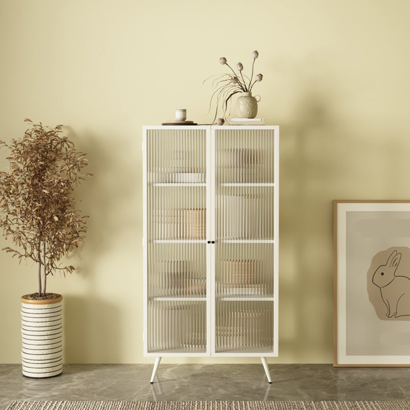 53"H Rectangular Metal Side Board Modern Minimalist Home Sideboard with Door White Clearhalo 'buffet_sideboard' 'Buffets & Sideboards' 'furn' 'furn_buffet_sideboard' 'Furniture' 'Kitchen & Dining Furniture' 6267383