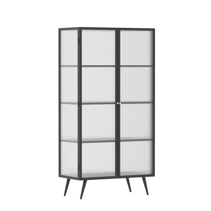 53"H Rectangular Metal Side Board Modern Minimalist Home Sideboard with Door Clearhalo 'buffet_sideboard' 'Buffets & Sideboards' 'furn' 'furn_buffet_sideboard' 'Furniture' 'Kitchen & Dining Furniture' 6267386