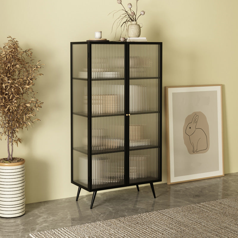 53"H Rectangular Metal Side Board Modern Minimalist Home Sideboard with Door Clearhalo 'buffet_sideboard' 'Buffets & Sideboards' 'furn' 'furn_buffet_sideboard' 'Furniture' 'Kitchen & Dining Furniture' 6267392