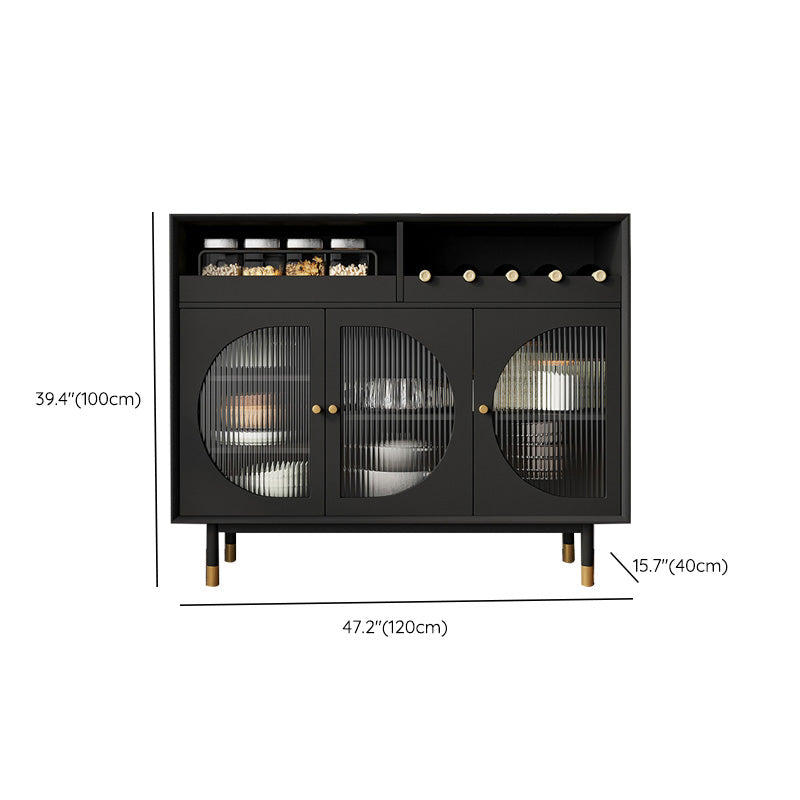 Moderna scheda rettangolare minimalista Casa Black Side Board con porta