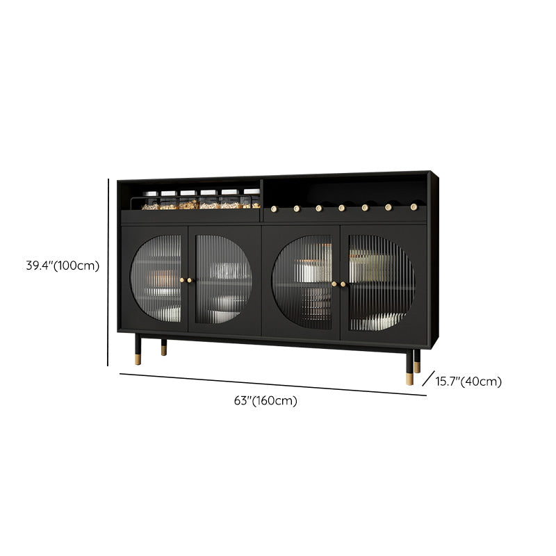 Moderna scheda rettangolare minimalista Casa Black Side Board con porta